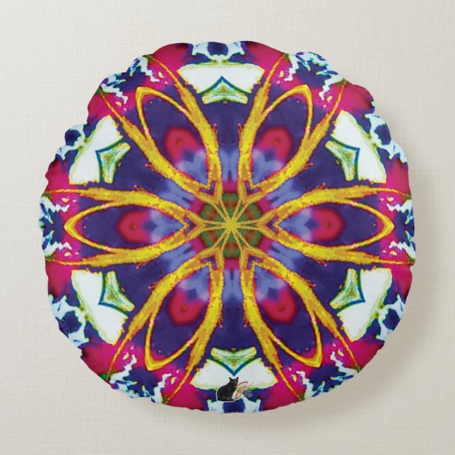Cojín Redondo Hummers Kaleidoscope (Anverso)