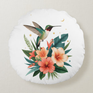Cojín Redondo Hummingbird Bloom Round Pillow