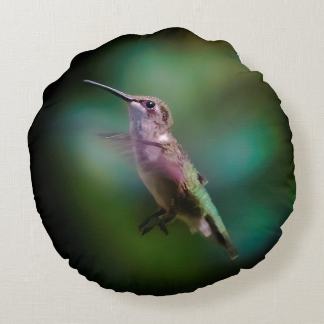 Cojín Redondo Hummingbird - Fotografía original (Reverso)
