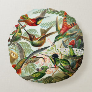 Cojín Redondo Hummingbirds por Ernst Haeckel