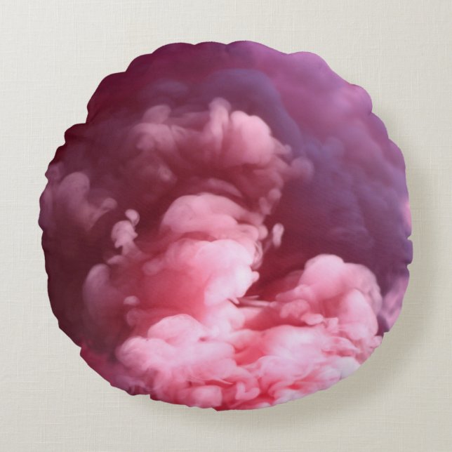 Cojín Redondo Humo rosa (Anverso)