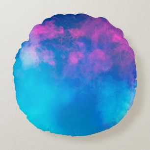 Cojín Redondo Humo rosa y azul Zazzle_Growshop.