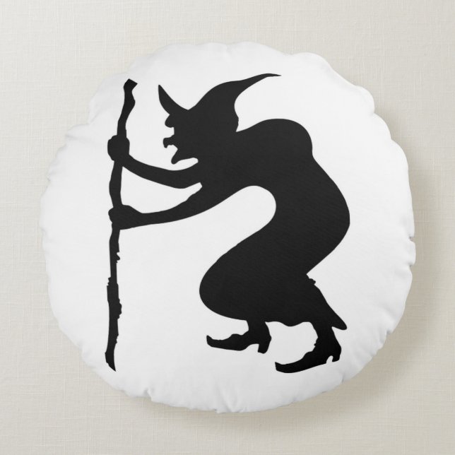 COJÍN REDONDO HUNCHBACK HALLOWEEN WITCH (Anverso)
