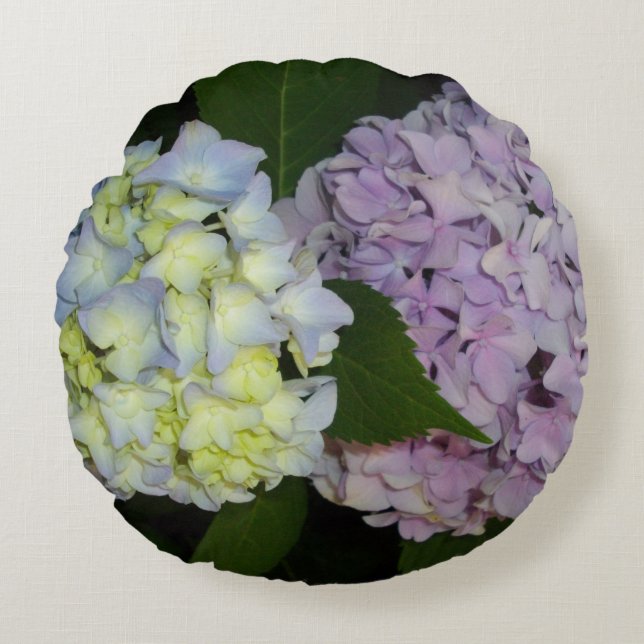 Cojín Redondo Hydrangeas (Anverso)