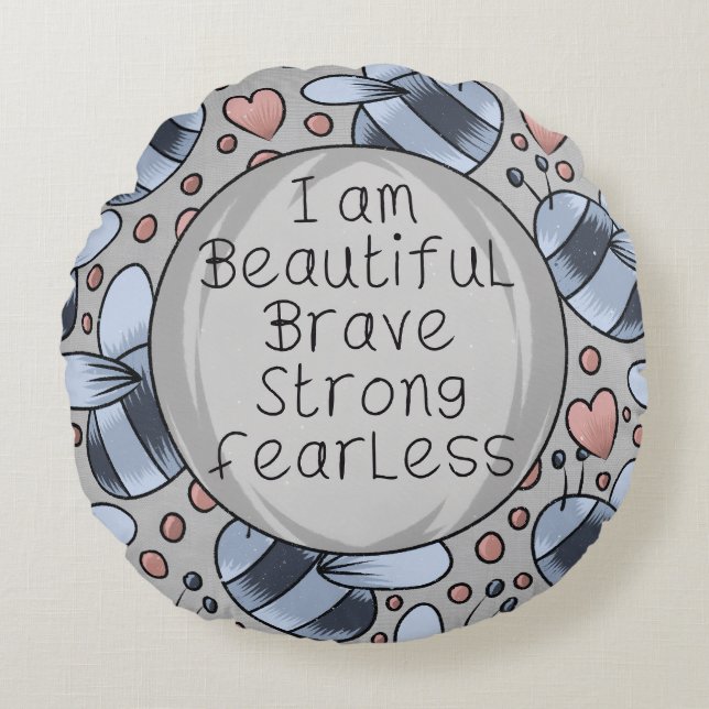 Cojín Redondo I am beautiful  (Anverso)