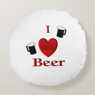 Cojín Redondo I Heart Beer Design