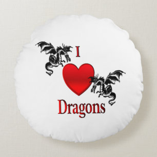 Cojín Redondo I Heart Dragons