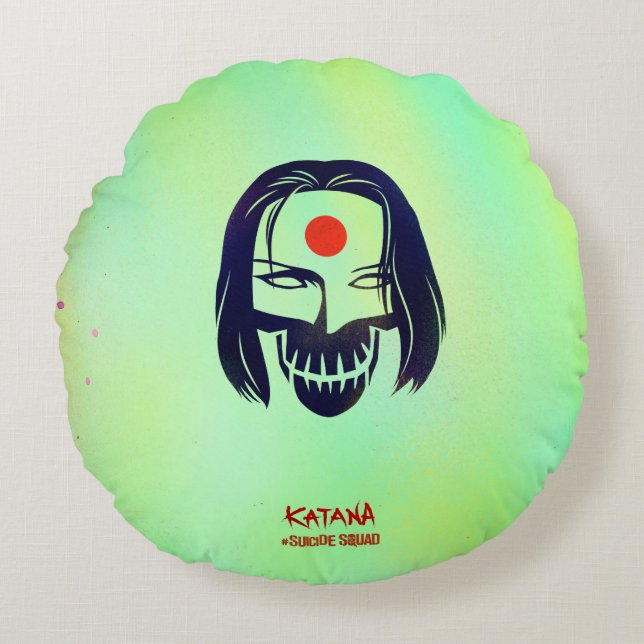 Cojín Redondo Icono principal del pelotón el | Katana del (Anverso)