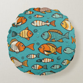 Cojín Redondo Ideas de regalo de patrones de peces