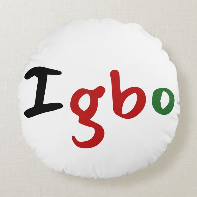 Cojín Redondo Igbo Panafricano (Anverso)