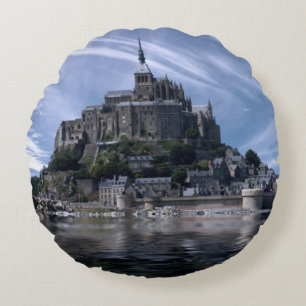 Cojín Redondo Iglesia Mont St Michel Normandía