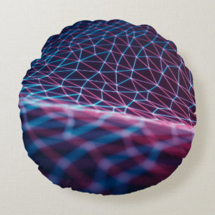 Cojín Redondo ilustracion 3D, malla grabado en relieve que repre