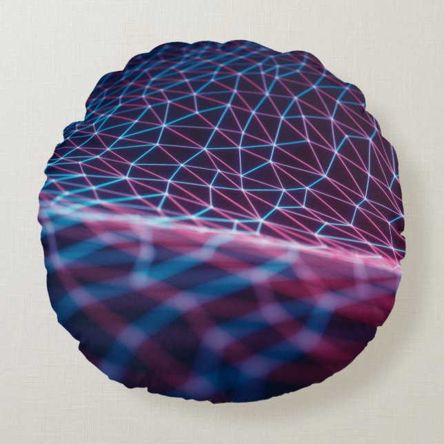Cojín Redondo ilustracion 3D, malla grabado en relieve que repre (Anverso)