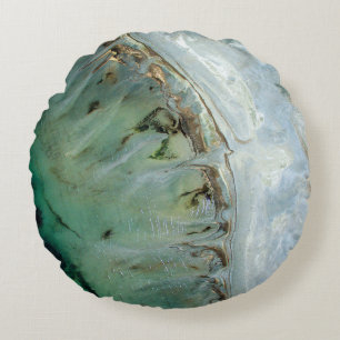 Cojín Redondo Ilustracion abstracto de plata y oro