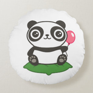 Cojín Redondo Ilustracion Cute Panda