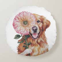 Ilustracion de acuarela Adorable Golden Retriever