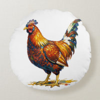 Ilustración de Arte de un Gallo Colorido y Vibrant
