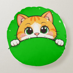 Cojín Redondo Ilustración de gato lindo