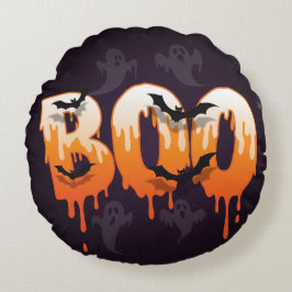 Cojín Redondo Ilustración de la noche de Halloween