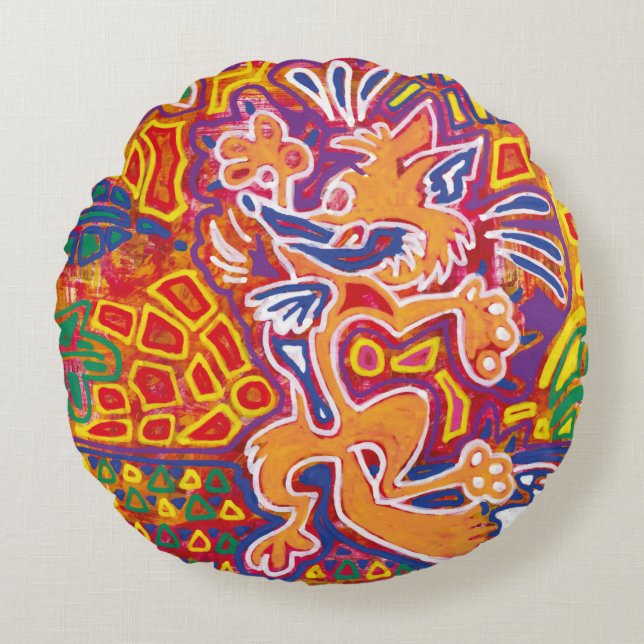 Cojín Redondo Ilustración de Mola2 (Anverso)