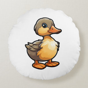 Cojín Redondo ilustracion de pato personalizado