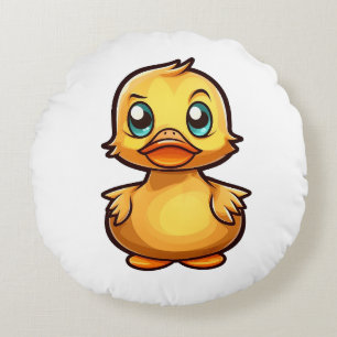 Cojín Redondo ilustracion de pato personalizado