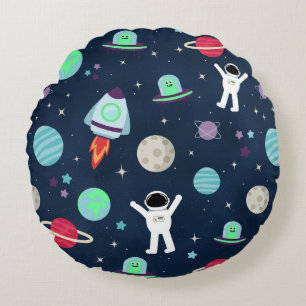 Cojín Redondo Ilustración de patrón espacial