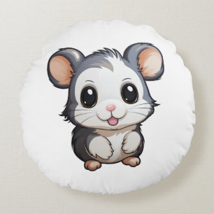 Cojín Redondo ilustracion del ratón personalizado