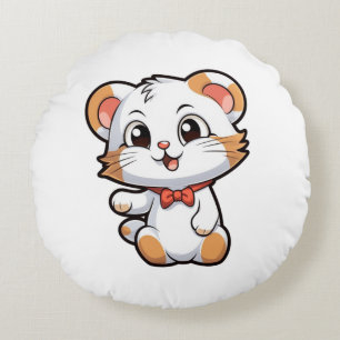 Cojín Redondo ilustracion del ratón personalizado