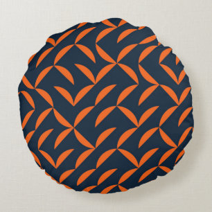 Cojín Redondo ilustracion naranja, fresco, moderno y de moda