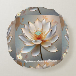 Cojín Redondo "Ilustración pura del Lotus"