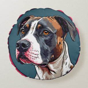 Cojín Redondo Ilustración Vectorial de Perro