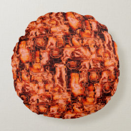 Cojín Redondo Imagen abstracta en mosaicos esculpidos, en tonos 