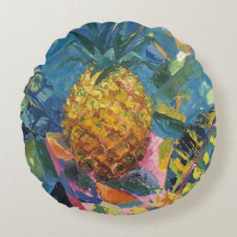 Cojín Redondo Imagen de mi obra Piña