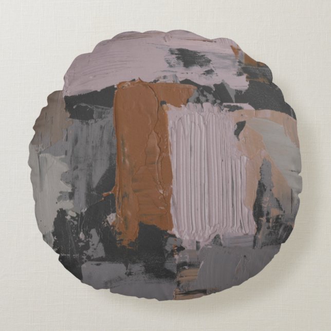 Cojín Redondo Impasto Resumen I (Anverso)