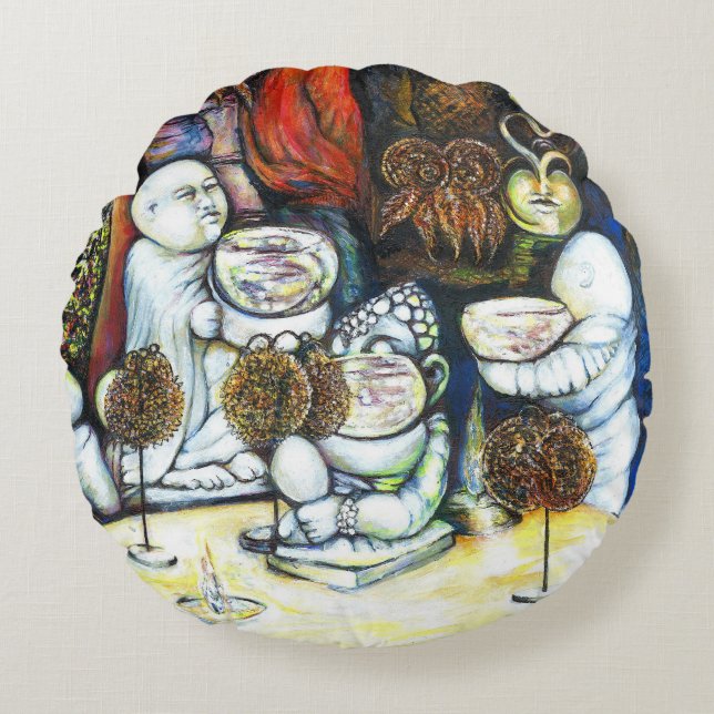 Cojín Redondo Impermeable por el desafío (Anverso)