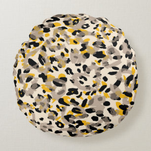 Cojín Redondo Impresión animal, fondo de textura leopardo