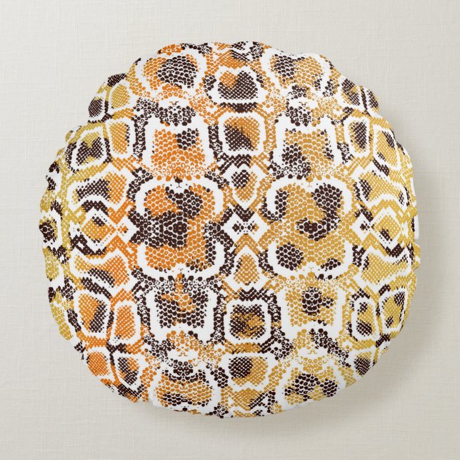 Cojín Redondo Impresión animal, fondo de textura leopardo, pa se (Anverso)