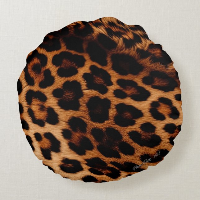 Cojín Redondo Impresión de animales (Reverso)