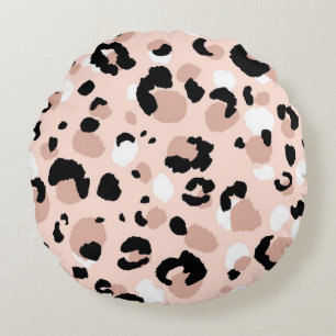 Cojín Redondo Impresión de animales leopardos abstractos moderno