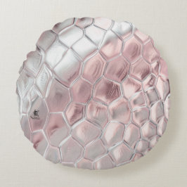 Cojín Redondo Impresión de animales rosa y liso