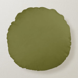 Cojín Redondo Impresión de color sólido verde de semilla de card