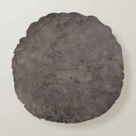 Cojín Redondo Impresión de cuero gris de concreto