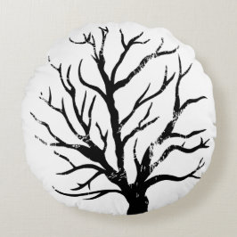 Cojín Redondo Impresión de león de árbol otoñal
