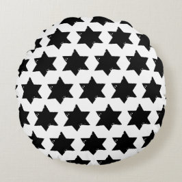 Cojín Redondo Impresión de papa de estrella para navidades