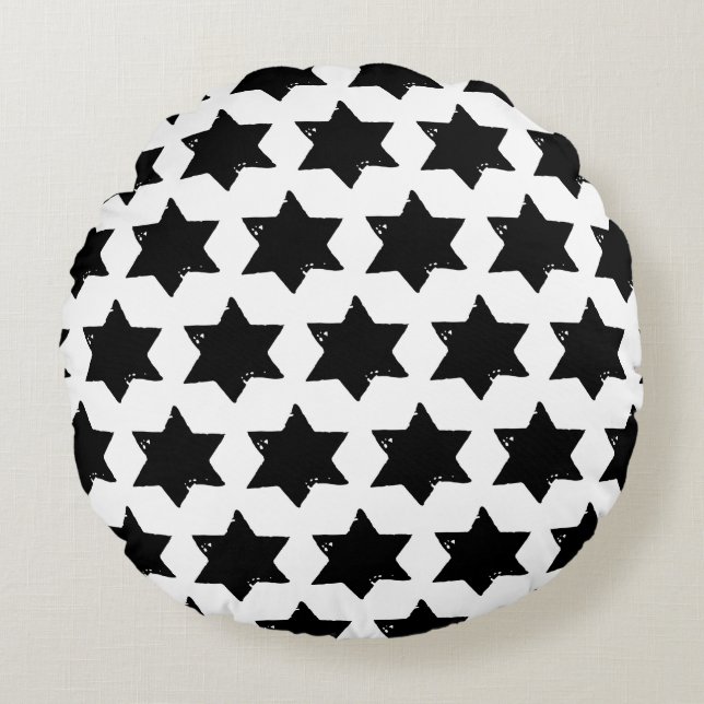 Cojín Redondo Impresión de papa de estrella para navidades (Anverso)