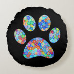 Cojín Redondo Imprimir trazo<br><div class="desc">¡Diseño de papel divertido para amantes de los animales!</div>