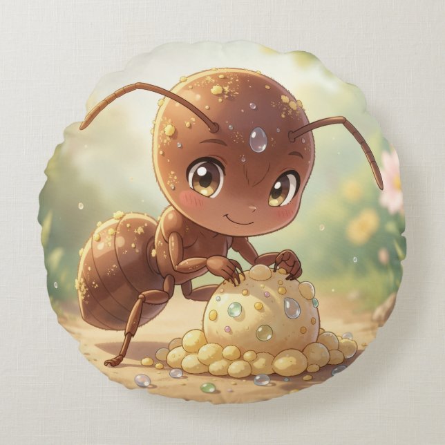 Cojín Redondo In Search of Blossom Gold (Anverso)