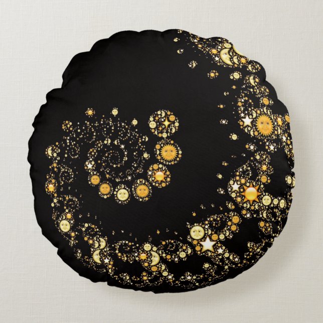 Cojín Redondo Inconformista celestial de las emojis del símbolo (Anverso)