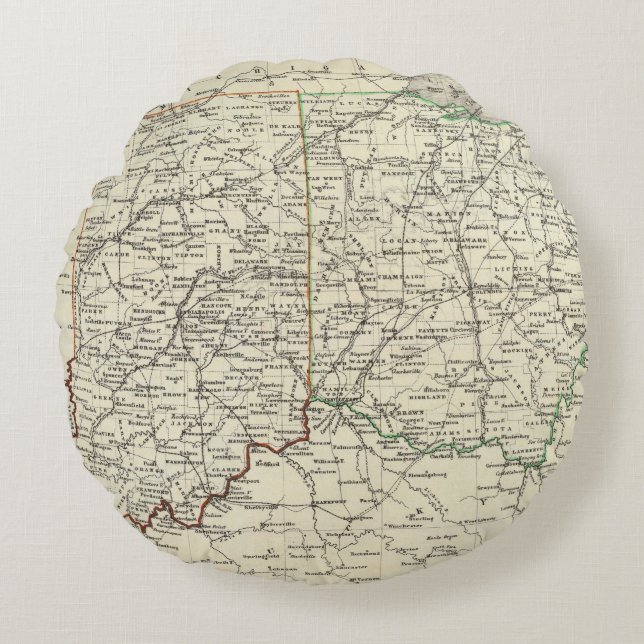Cojín Redondo Indiana y Ohio (Anverso)